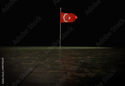 Turkey  Turkish Flag 3D Render