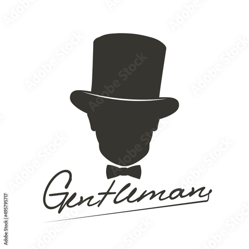 Elegant gentleman in a hat vector illustration