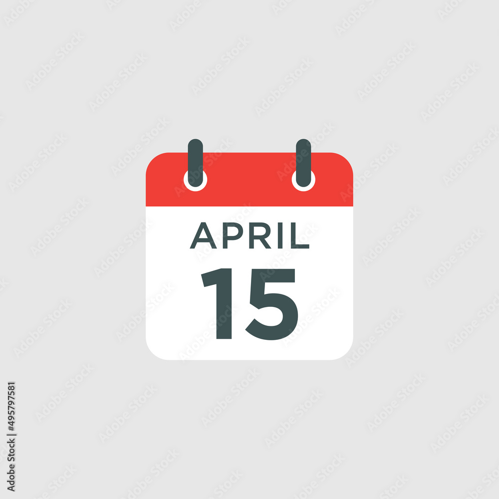 calendar - April 15 icon illustration isolated vector sign symbol calendar - April 15 icon illustration isolated vector sign symbol