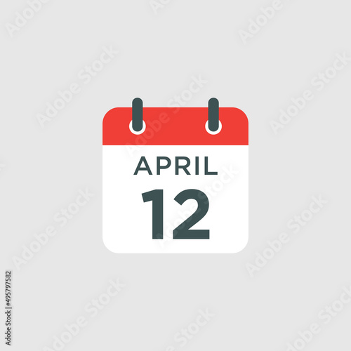 calendar - April 12 icon illustration isolated vector sign symbol