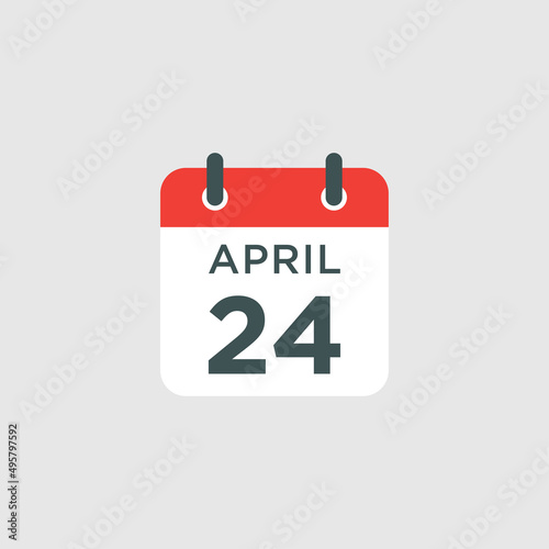 calendar - April 24 icon illustration isolated vector sign symbol