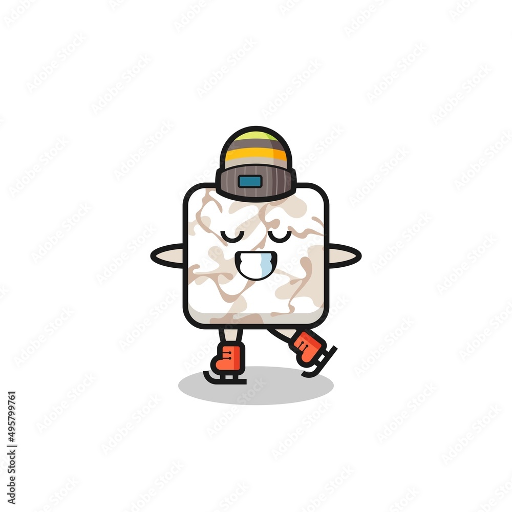 ceramic tile cartoon as an ice skating player doing perform ceramic tile cartoon as an ice skating player doing perform