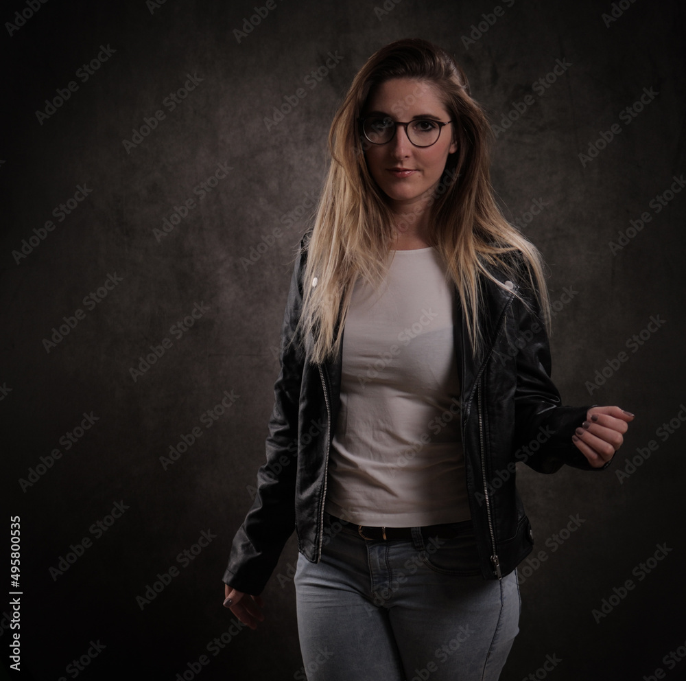 Beautiful girl with long brown hair - close-up shot - studio photography Beautiful girl with long brown hair - close-up shot - studio photography