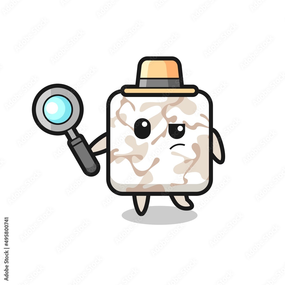 ceramic tile detective character is analyzing a case ceramic tile detective character is analyzing a case