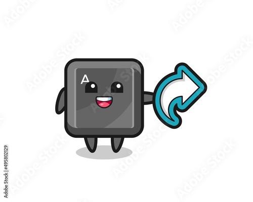 cute keyboard button hold social media share symbol