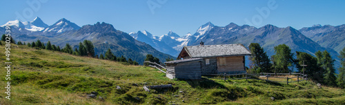 Stampa su tela Landscape in Chandolin village in the district of Sierre in the Swiss canton of