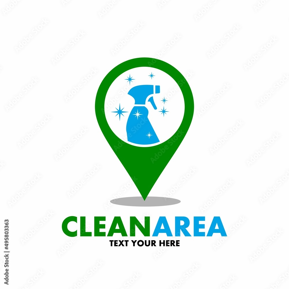 Clean area vector logo template. This design use spray tool symbol. Suitable for environment Clean area vector logo template. This design use spray tool symbol. Suitable for environment