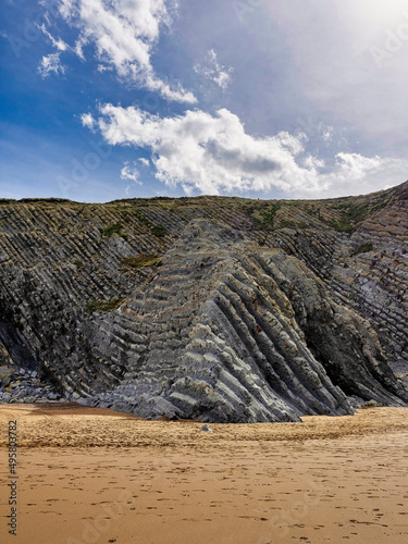 Sopela beach and its Flysch, photo made of long exposure