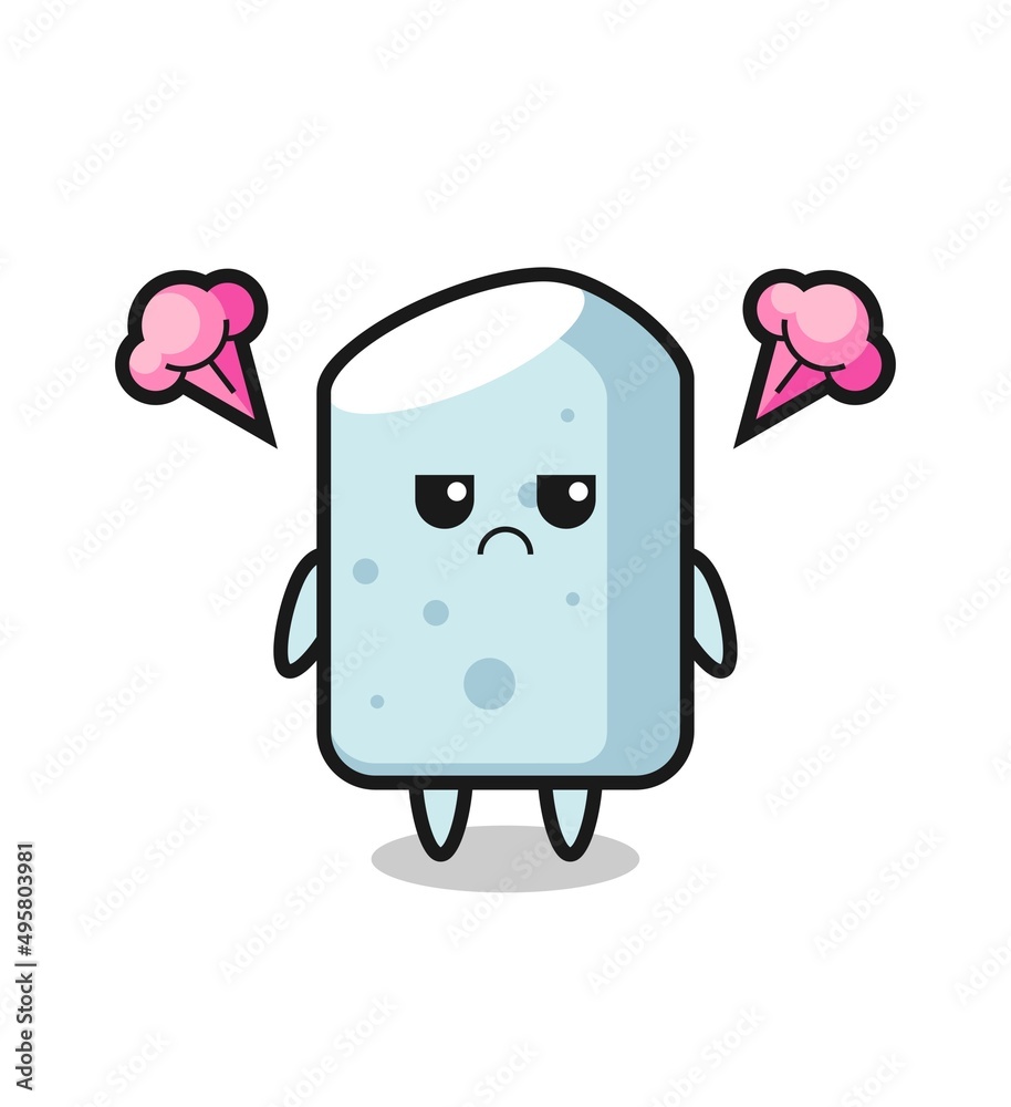 annoyed expression of the cute chalk cartoon character annoyed expression of the cute chalk cartoon character