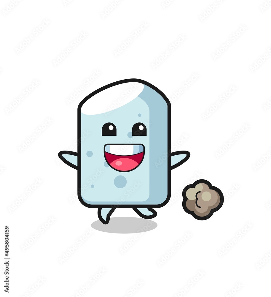 the happy chalk cartoon with running pose the happy chalk cartoon with running pose