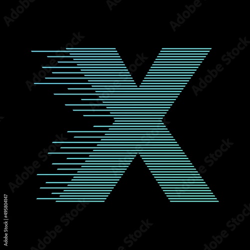 Letter X logo design vector template, fast speed technology moving, quick energy symbol. This logo is suitable for digital, techno. photo