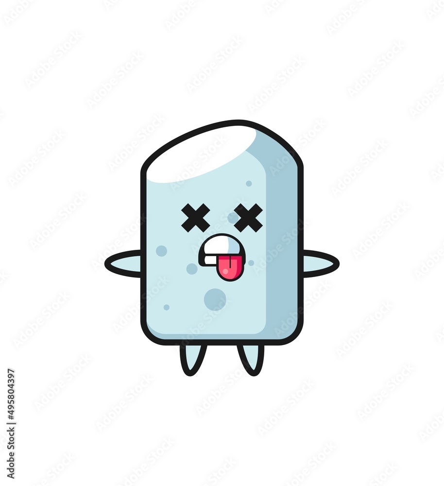 character of the cute chalk with dead pose character of the cute chalk with dead pose
