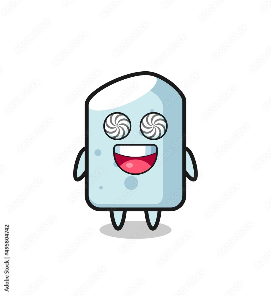 cute chalk character with hypnotized eyes cute chalk character with hypnotized eyes