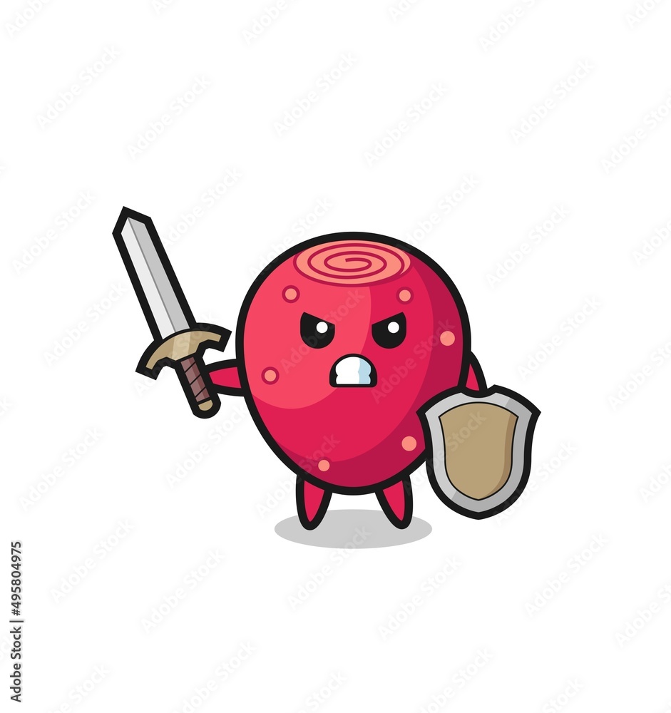 cute prickly pear soldier fighting with sword and shield cute prickly pear soldier fighting with sword and shield