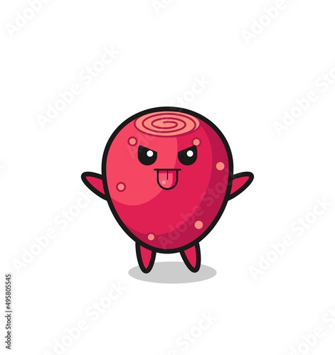 naughty prickly pear character in mocking pose