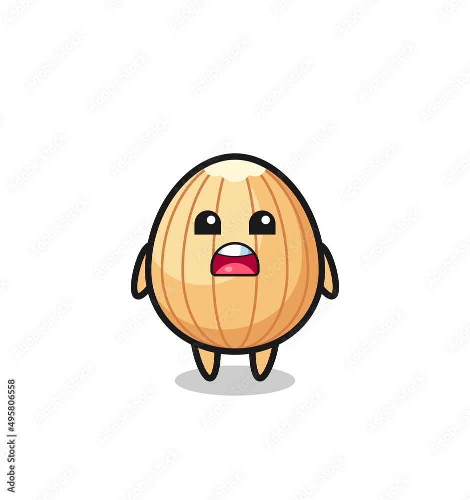 almond illustration with apologizing expression, saying I am sorry almond illustration with apologizing expression, saying I am sorry