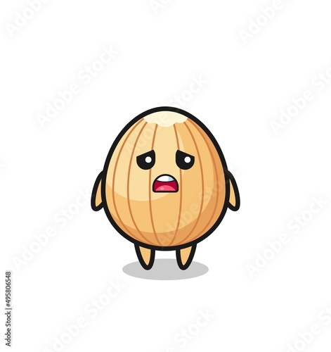 disappointed expression of the almond cartoon