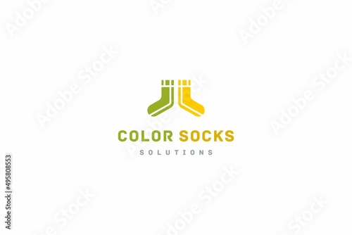 Template logo design for color socks shop or store