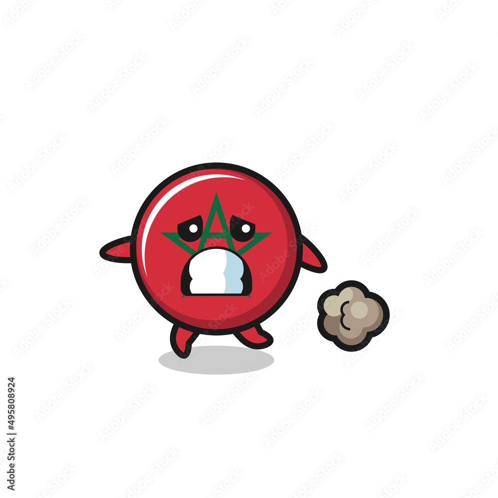 illustration of the morocco flag running in fear illustration of the morocco flag running in fear