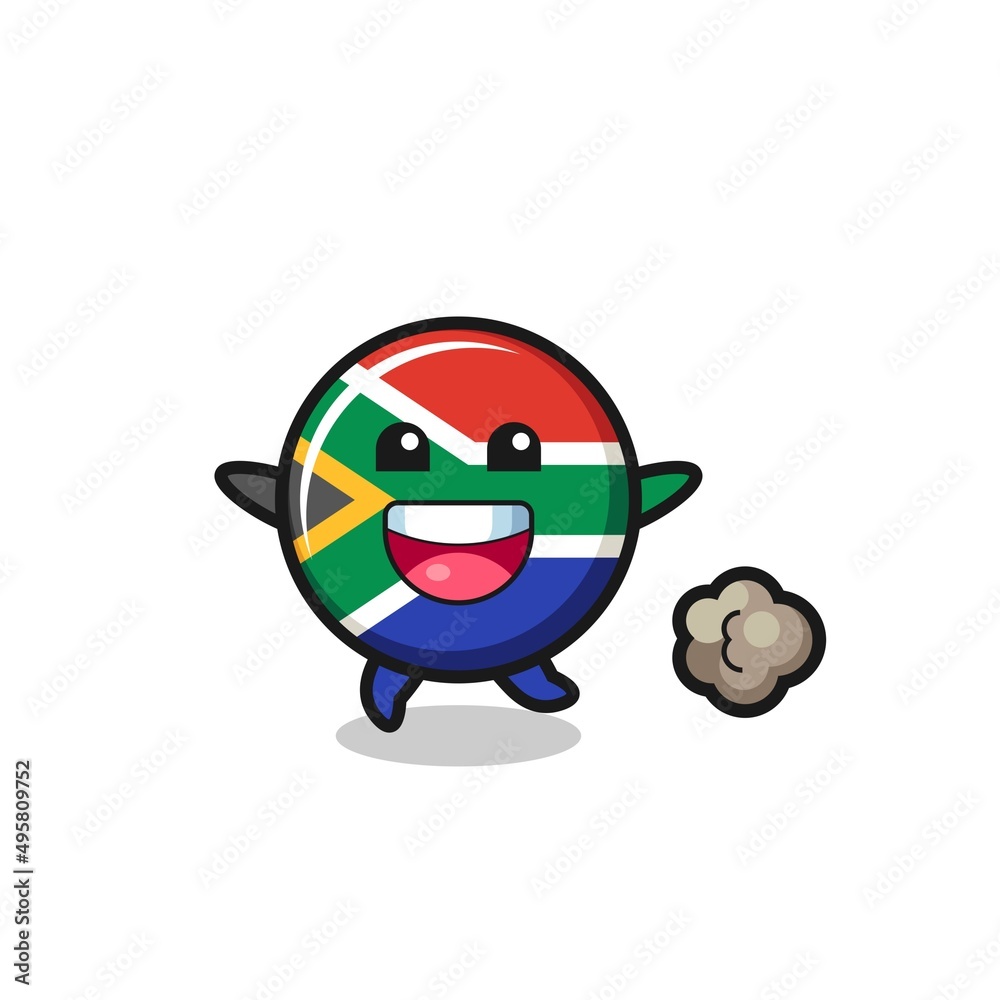 the happy south africa flag cartoon with running pose the happy south africa flag cartoon with running pose