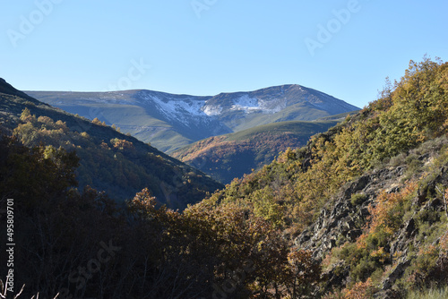 Nature of Ponferrada (El Bierzo) from Bouzas road on a sunny day in Spain photo