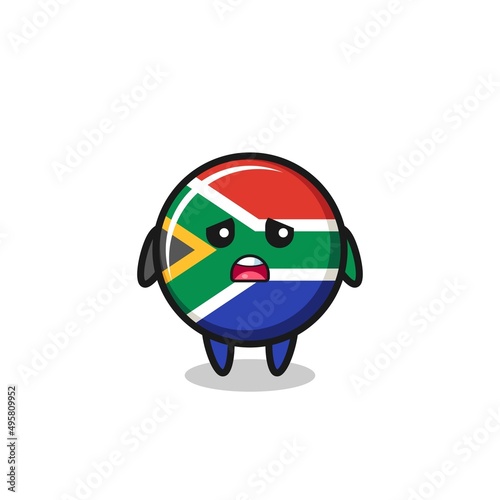 disappointed expression of the south africa flag cartoon