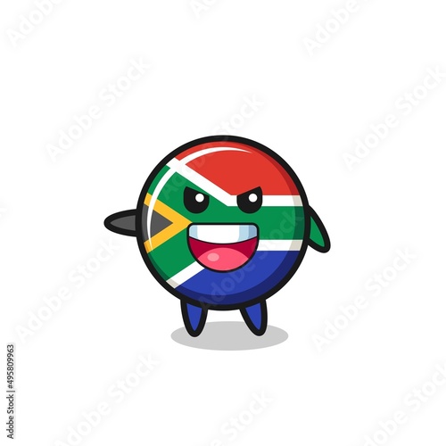 south africa flag cartoon with very excited pose