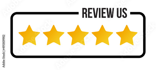Review us! Customer Feedback Ranking System. Classic Rating Concept.