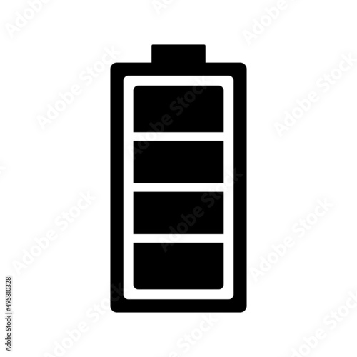 Battery Icon Vector Illustration. Flat Style Vector Illustration