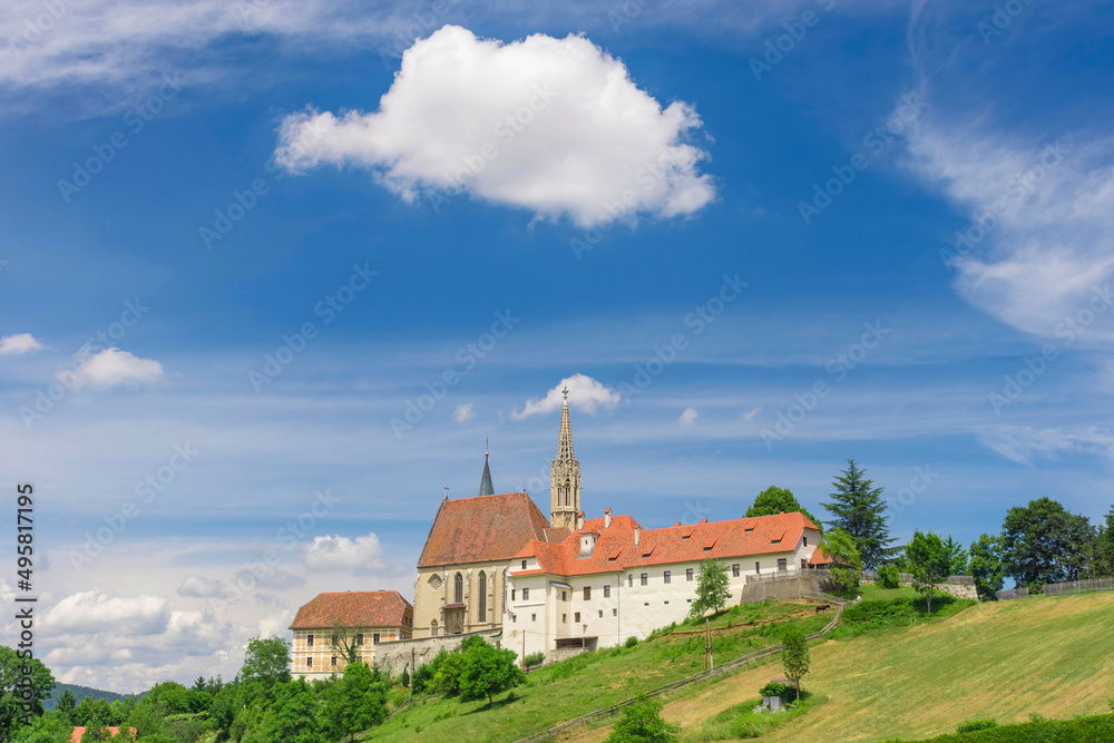Fototapeta premium The pilgrimage Church Maria Strassengel, a 14th century Gothic church in the town of Judendorf Strassengel near Graz, Steiermark region, Austria
