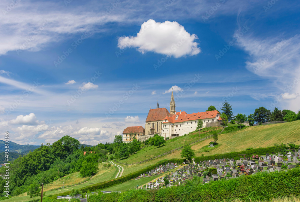 The pilgrimage Church Maria Strassengel, a 14th century Gothic church in the town of Judendorf Strassengel near Graz, Steiermark region, Austria The pilgrimage Church Maria Strassengel, a 14th century Gothic church in the town of Judendorf Strassengel near Graz, Steiermark region, Austria
