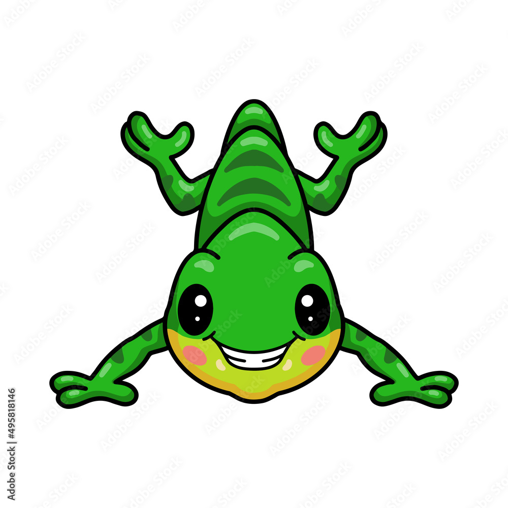 Fototapeta premium Cute little chameleon cartoon character