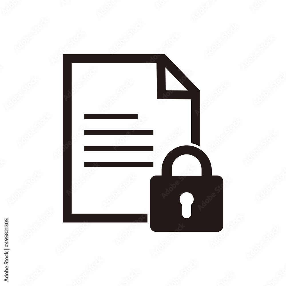 Document security vector icon illustration symbol	