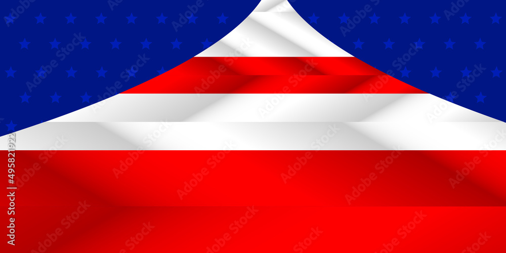 Fototapeta premium Red, white and blue background with star