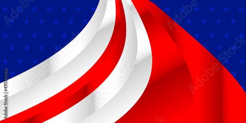 Red, white and blue background with star