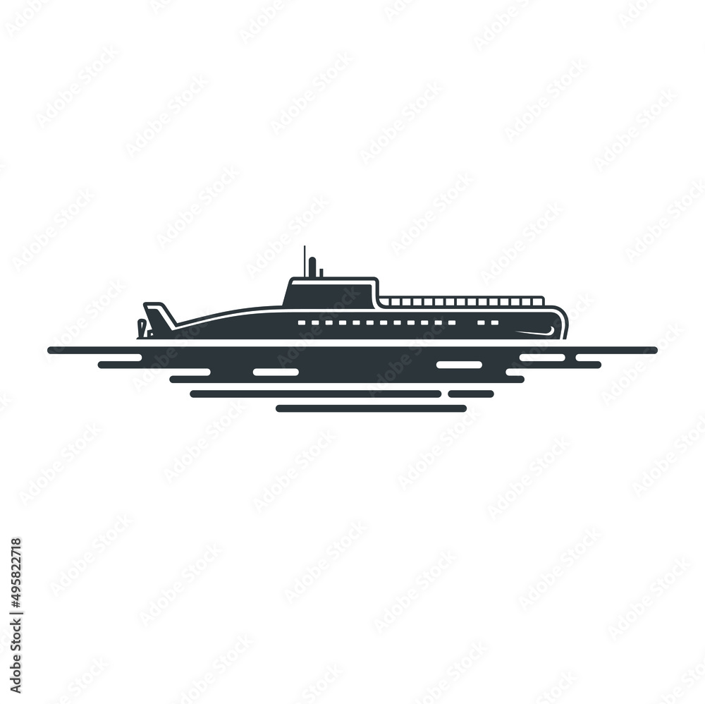 illustration of submarine, vector art. illustration of submarine, vector art.