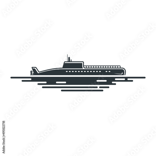 illustration of submarine, vector art. photo