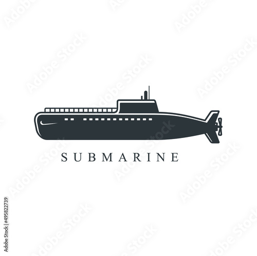 illustration of submarine, vector art.