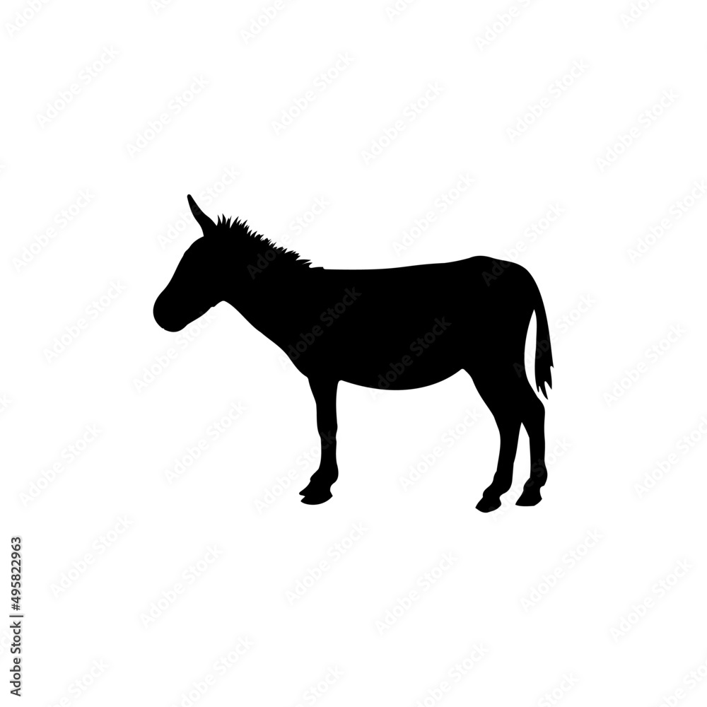 The Best Donkey Silhouette Image With White Background