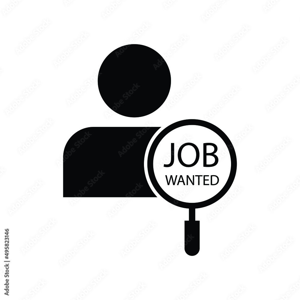 Job wanted icon design isolated on white background