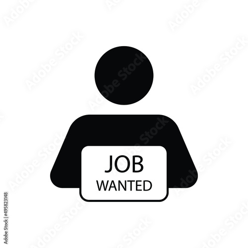 Job wanted icon design isolated on white background