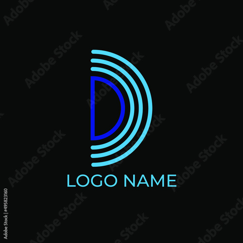 Initial Letter D logo design template element. letter D icon. Suitable for business and financial logos isolated on white background
