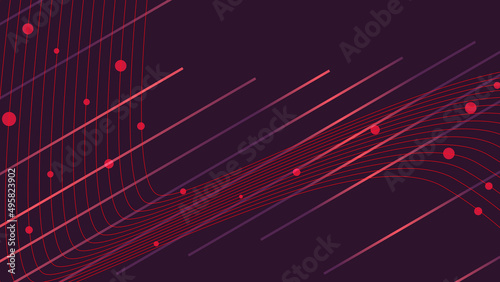 Abstract Neon Red Flowing Light Waves Background