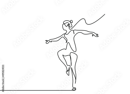 one ballerina dance woman scene full body line