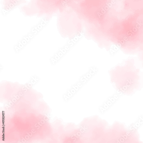 水彩テクスチャの背景素材　ピンク　春イメージ　正方形