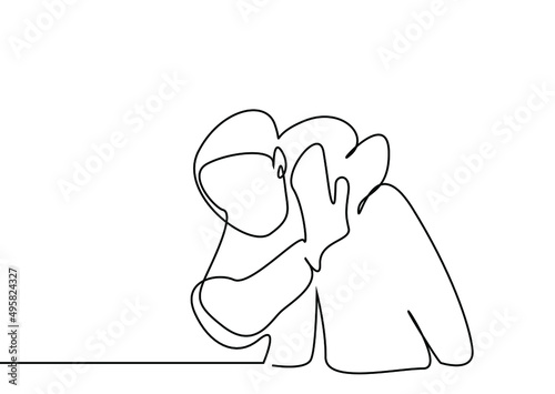 Tableau sur toile A person who says no who shows that he doesn't like it
