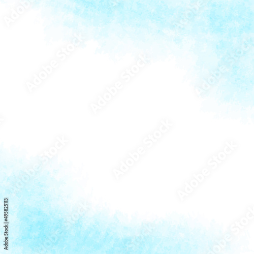 Fototapeta Naklejka Na Ścianę i Meble -  水彩テクスチャの背景素材　ブルー　夏イメージ　正方形