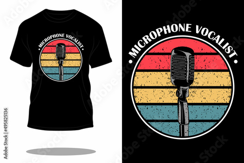 microphone vocalist retro t shirt design