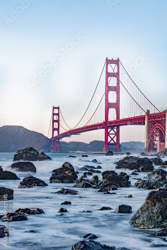 Fototapeta Golden Gate Bridge at Night and Sunset