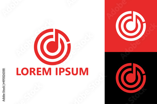 Music target logo template design vector
